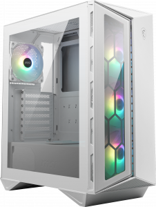 MSI MPG GUNGNIR 110R WHITE Mid Tower Gaming Computer Case 'White, 4x 120mm ARGB Fan, 1 to 6 ARGB Control board, USB Type-C, Tempered Glass, Center, ATX, mATX, mini-ITX'