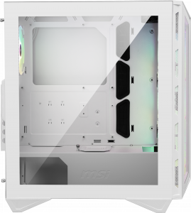 MSI MPG GUNGNIR 110R WHITE Mid Tower Gaming Computer Case 'White, 4x 120mm ARGB Fan, 1 to 6 ARGB Control board, USB Type-C, Tempered Glass, Center, ATX, mATX, mini-ITX'