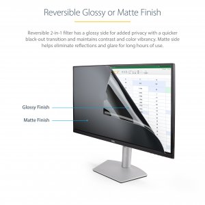 StarTech.com Monitor Privacy Screen for 24 inch PC Display - Computer Screen Security Filter - Blue Light Reducing Screen Protector Film - 16:9 Widescreen - Matte/Glossy - +/-30 Degree