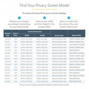 StarTech.com Monitor Privacy Screen for 24 inch PC Display - Computer Screen Security Filter - Blue Light Reducing Screen Protector Film - 16:9 Widescreen - Matte/Glossy - +/-30 Degree