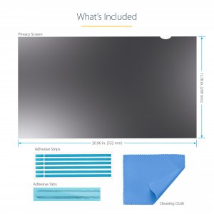 StarTech.com Monitor Privacy Screen for 24 inch PC Display - Computer Screen Security Filter - Blue Light Reducing Screen Protector Film - 16:9 Widescreen - Matte/Glossy - +/-30 Degree
