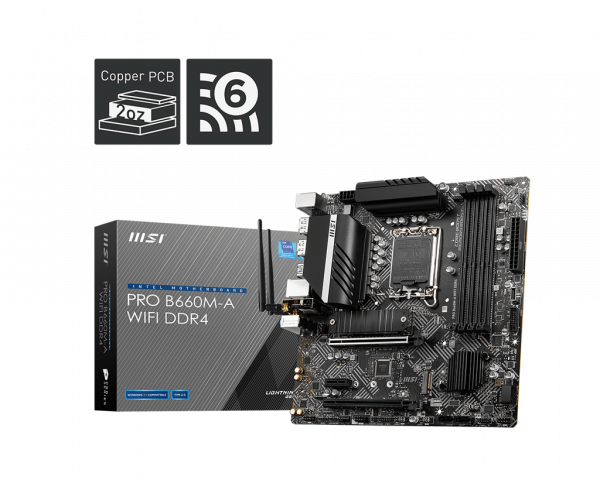 MSI PRO B660M-A WIFI DDR4 motherboard Intel B660 LGA 1700 micro ATX