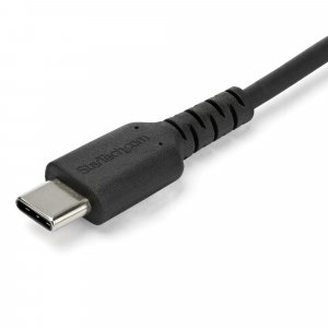 StarTech.com 1m USB A to USB C Charging Cable - Durable Fast Charge & Sync USB 2.0 to USB Type C Data Cord - Rugged TPE Jacket Aramid Fiber M/M 3A Black - Samsung S10, iPad Pro, Pixel
