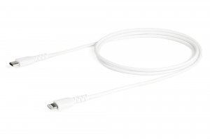StarTech.com 3 foot (1m) Durable White USB-C to Lightning Cable - Heavy Duty Rugged Aramid Fiber USB Type A to Lightning Charger/Sync Power Cord - Apple MFi Certified iPad/iPhone 12