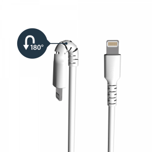 StarTech.com 3 foot (1m) Durable White USB-A to Lightning Cable - Heavy Duty Rugged Aramid Fiber USB Type A to Lightning Charger/Sync Power Cord - Apple MFi Certified iPad/iPhone 12
