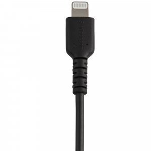 StarTech.com 12inch (30cm) Durable Black USB-A to Lightning Cable - Heavy Duty Rugged Aramid Fiber USB Type A to Lightning Charger/Sync Power Cord - Apple MFi Certified iPad/iPhone 12