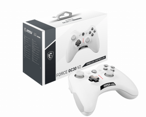 MSI FORCE GC30 V2 WHITE Wireless Gaming Controller 'PC and Android ready, Upto 8 hours battery usage, adjustable D-Pad cover, Dual vibration motors, Ergonomic design'