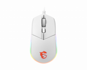 MSI CLUTCH GM11 WHITE Gaming Mouse '2-Zone RGB, upto 5000 DPI, 6 Programmable button, Symmetrical design, OMRON Switches, Center'