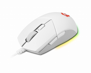MSI CLUTCH GM11 WHITE Gaming Mouse '2-Zone RGB, upto 5000 DPI, 6 Programmable button, Symmetrical design, OMRON Switches, Center'