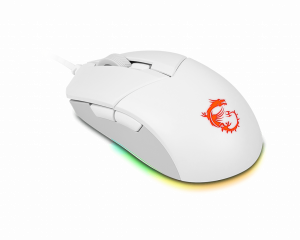 MSI CLUTCH GM11 WHITE Gaming Mouse '2-Zone RGB, upto 5000 DPI, 6 Programmable button, Symmetrical design, OMRON Switches, Center'