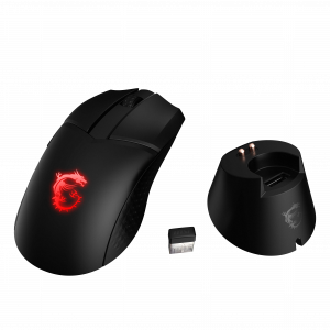 MSI CLUTCH GM41 LIGHTWEIGHT WIRELESS Gaming Mouse 'RGB, upto 20000 DPI, low latency, 74g weight, 80 hours battery life, 6 Programmable button, Symmetrical design, OMRON Switches, Dragon Center'
