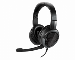 MSI IMMERSE GH30 V2 Gaming Headset 'Black with Iconic Dragon Logo, Wired Inline Audio with splitter accessory, 40mm Drivers, detachable Mic, easy foldable design'