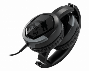 MSI IMMERSE GH30 V2 Gaming Headset 'Black with Iconic Dragon Logo, Wired Inline Audio with splitter accessory, 40mm Drivers, detachable Mic, easy foldable design'