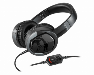 MSI IMMERSE GH30 V2 Gaming Headset 'Black with Iconic Dragon Logo, Wired Inline Audio with splitter accessory, 40mm Drivers, detachable Mic, easy foldable design'