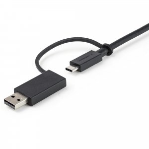 StarTech.com 3ft (1m) USB-C Cable with USB-A Adapter Dongle - Hybrid 2-in-1 USB C Cable w/ USB-A - USB-C to USB-C (10Gbps/100W PD), USB-A to USB-C (5Gbps) - Ideal for Hybrid Docking Station