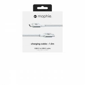 mophie Charge and Sync Cable-USB-C to USB-C (3.1) 1.5M – White