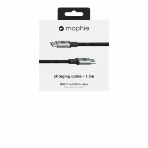 mophie Charge and Sync Cable-USB-C to USB-C (3.1) 1.5M – Black