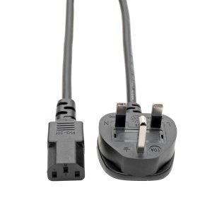 Tripp Lite P056-006-10A UK Computer Power Cord, BS1363 to C13 - 10A, 250V, 18 AWG, 6 ft. (1.83 m), Black