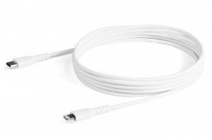 StarTech.com 6 foot (2m) Durable White USB-C to Lightning Cable - Heavy Duty Rugged Aramid Fiber USB Type A to Lightning Charger/Sync Power Cord - Apple MFi Certified iPad/iPhone 12