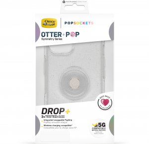 OtterBox Otter+Pop Case for iPhone 13, Shockproof, Drop proof, Protective Case with PopSockets PopGrip, 3x Tested to Military Standard, Clear