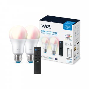 WiZ Bulb 8W (Eq.60W) A60 E27 x2 + Remote