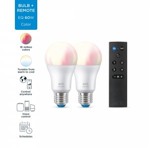 WiZ Bulb 8W (Eq.60W) A60 E27 x2 + Remote
