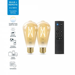 WiZ Filament Bulb amber 6.7W (Eq.50W) ST64 E27 x2 + Remote