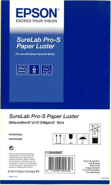 Epson SureLab Pro-S Paper Luster BP 8x65 2 rolls