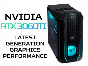 Acer Predator Orion 3000 PO3-630 Gaming PC - (Intel Core i5-11400F, 16GB, 1TB HDD and 256GB SSD, NVIDIA RTX 3060Ti, USB Keyboard and Mouse, Windows 10, Black)