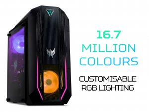Acer Predator Orion 3000 PO3-630 Gaming PC - (Intel Core i5-11400F, 16GB, 1TB HDD and 256GB SSD, NVIDIA RTX 3060Ti, USB Keyboard and Mouse, Windows 10, Black)