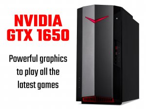 Acer NITRO 50 N50-620 Gaming PC - (Intel Core i5-11400F, 8GB, 1TB SSD, NVIDIA GTX 1650, Wireless Keyboard and Mouse, Windows 10, Black)