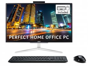 Acer Aspire C22-820 All-in-One PC - (Intel Pentium J5040, 8GB, 256GB SSD, 21.5 inch Full HD Display, USB Keyboard and Mouse, Windows 10, Silver)