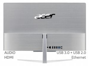 Acer Aspire C22-820 All-in-One PC - (Intel Pentium J5040, 8GB, 256GB SSD, 21.5 inch Full HD Display, USB Keyboard and Mouse, Windows 10, Silver)