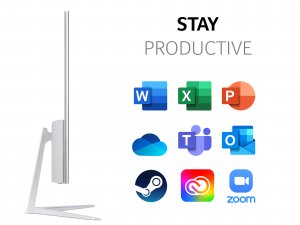 Acer Aspire C22-820 All-in-One PC - (Intel Pentium J5040, 8GB, 256GB SSD, 21.5 inch Full HD Display, USB Keyboard and Mouse, Windows 10, Silver)