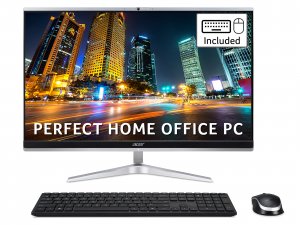 Acer Aspire C24-1650 All-in-One PC - (Intel Core i3-1115G4, 8GB, 256GB SSD, 23.8 inch Full HD Display, Wireless Keyboard and Mouse, Windows 10, Silver)