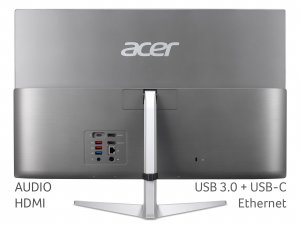 Acer Aspire C24-1650 All-in-One PC - (Intel Core i3-1115G4, 8GB, 256GB SSD, 23.8 inch Full HD Display, Wireless Keyboard and Mouse, Windows 10, Silver)