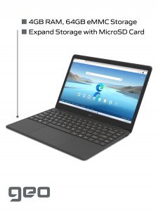 Geo Computers GeoBook 140 14-inch Laptop Windows 10 Intel Celeron 4GB RAM 64GB eMMC - 1 Year Microsoft 365 Personal