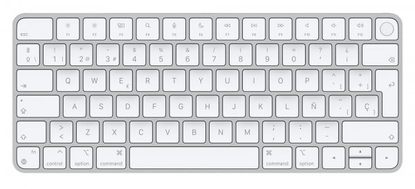 Apple Magic keyboard USB + Bluetooth Spanish Aluminium, White
