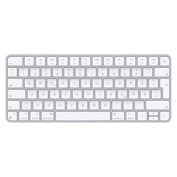 Apple Magic keyboard USB + Bluetooth German Aluminium, White