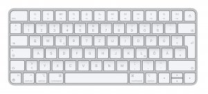 Apple Magic keyboard USB + Bluetooth German Aluminium, White