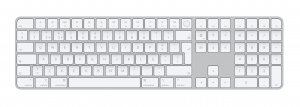 Apple Magic keyboard USB + Bluetooth Portuguese Aluminium, White