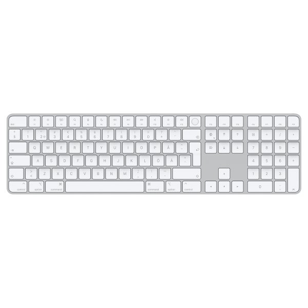 Apple Magic keyboard USB + Bluetooth Swedish Aluminium, White