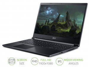 Acer Aspire 7 A715-75G 15.6 inch Gaming Laptop (Intel Core i5-9300H, 8GB RAM, 512GB SSD, NVIDIA GTX 1650Ti, Full HD Display, Windows 10, Black)