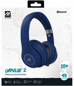 IFROGZ Impulse 2 Headset Wired & Wireless Head-band Music Micro-USB Bluetooth Blue
