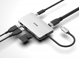 D-Link DUB-M610 notebook dock/port replicator Wired USB 3.2 Gen 1 (3.1 Gen 1) Type-C Aluminium, Black