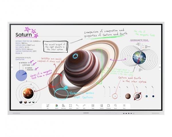 Samsung WM75B interactive whiteboard/conference display 190.5 cm (75") 3840 x 2160 pixels Touchscreen Grey USB / Bluetooth