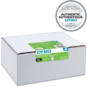 DYMO Authentic LabelWriter Large Shipping Labels/Name Badges | 54mm x 101mm | 6 Rolls of 220 Easy-Peel Labels (1,320 Count) | Self-Adhesive | for LabelWriter Label Makers