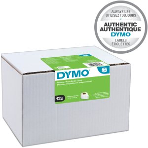 DYMO Authentic LabelWriter Large Shipping Labels/Name Badges | 54mm x 101mm | 12 Rolls of 220 (2,640 Easy-Peel Labels) | Self-Adhesive | for LabelWriter Label Makers