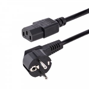 StarTech.com 1m (3ft) Computer Power Cord, 18AWG, EU Schuko to C13 Power Cord, 250V 10A, Black Replacement AC Cord, TV/Monitor Power Cable, Schuko CEE 7/7 to IEC 60320 C13 Power Cord - PC Power Supply Cable