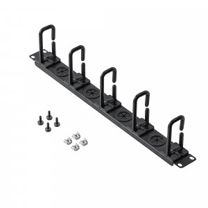 StarTech.com 1U 19" Cable Management Organizer - D Ring Hook Network/Server Rack Cord Manager - Data Center Horizontal Wire Panel with Passthrough Holes w/Mounting HW - EIA/ECA-310-E